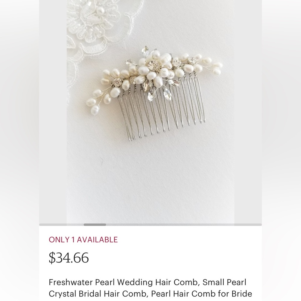 Freshwater Pearl hair comb